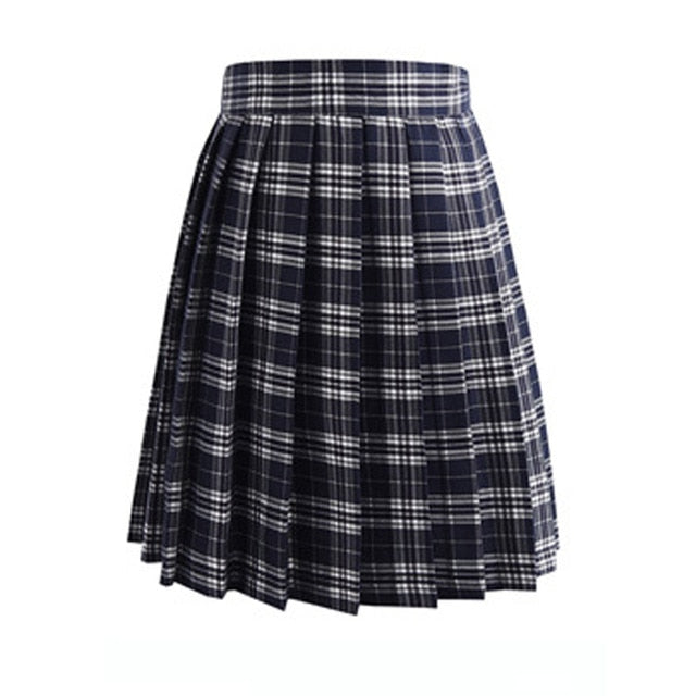 2019 Women Summer high waist pleated plaid skirt Female Anime Short Skirts plisowana spodnica saia curta jupe plissee femme