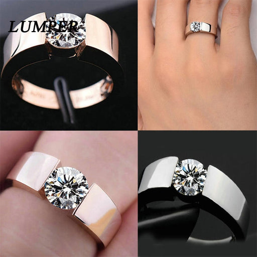 LUNPER 6mm classic wedding ring for men / women rose gold / silver color stainless steel us size 10