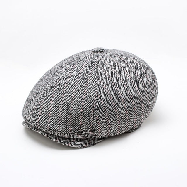 Men British Style Octagonal Hats Winter Wool Hat Gatsby Cap Ivy Hat Golf Driving Autumn Women Cotton Flat Cabbie Newsboy Caps