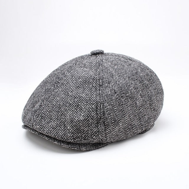 Men British Style Octagonal Hats Winter Wool Hat Gatsby Cap Ivy Hat Golf Driving Autumn Women Cotton Flat Cabbie Newsboy Caps