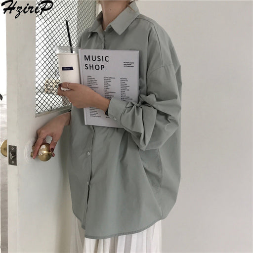 HziriP Women Blouses 2019 Spring Solid Blouse Loose Casual Vacation All-Match Women Tops Shirts Blusas Camisas Mujer 4 Colors